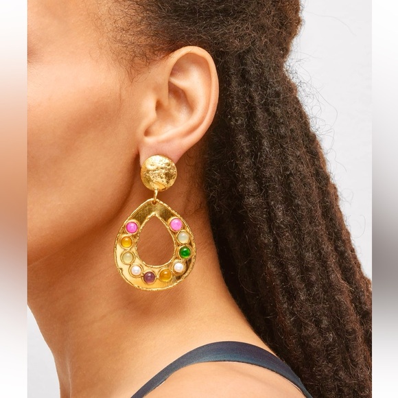 🌺🎉HP🎉🌺 NWT Sylvia Toledano Thalita Turquoise Hoop Earrings - Picture 15 of 15